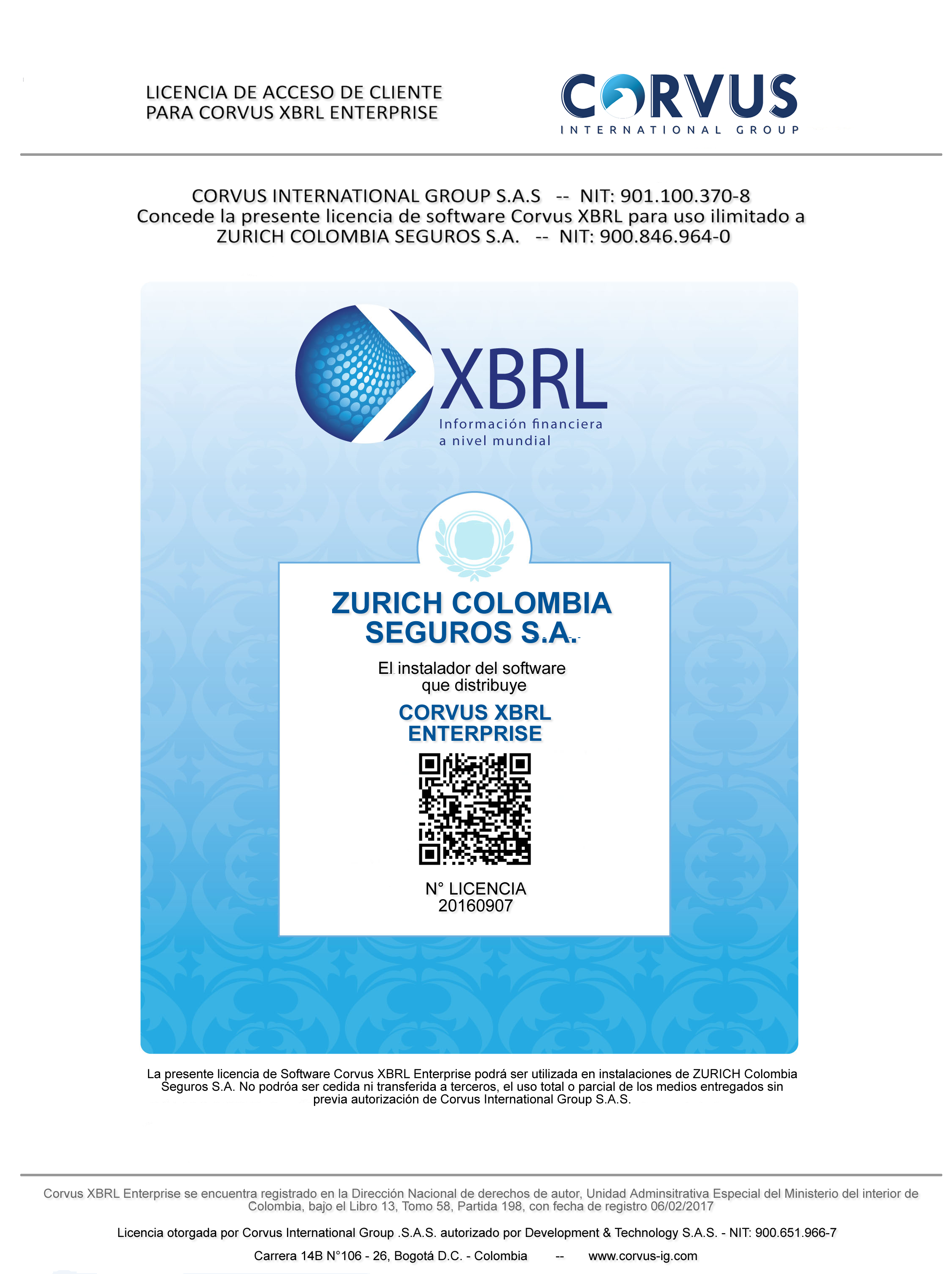 Licencia Corvus XBRL Enterprise